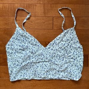 White Floral Bustier Crop Tank (Garage)